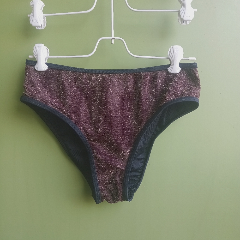 Deep Brown Classic Bikini Bottom with High-Cut Leg Openings